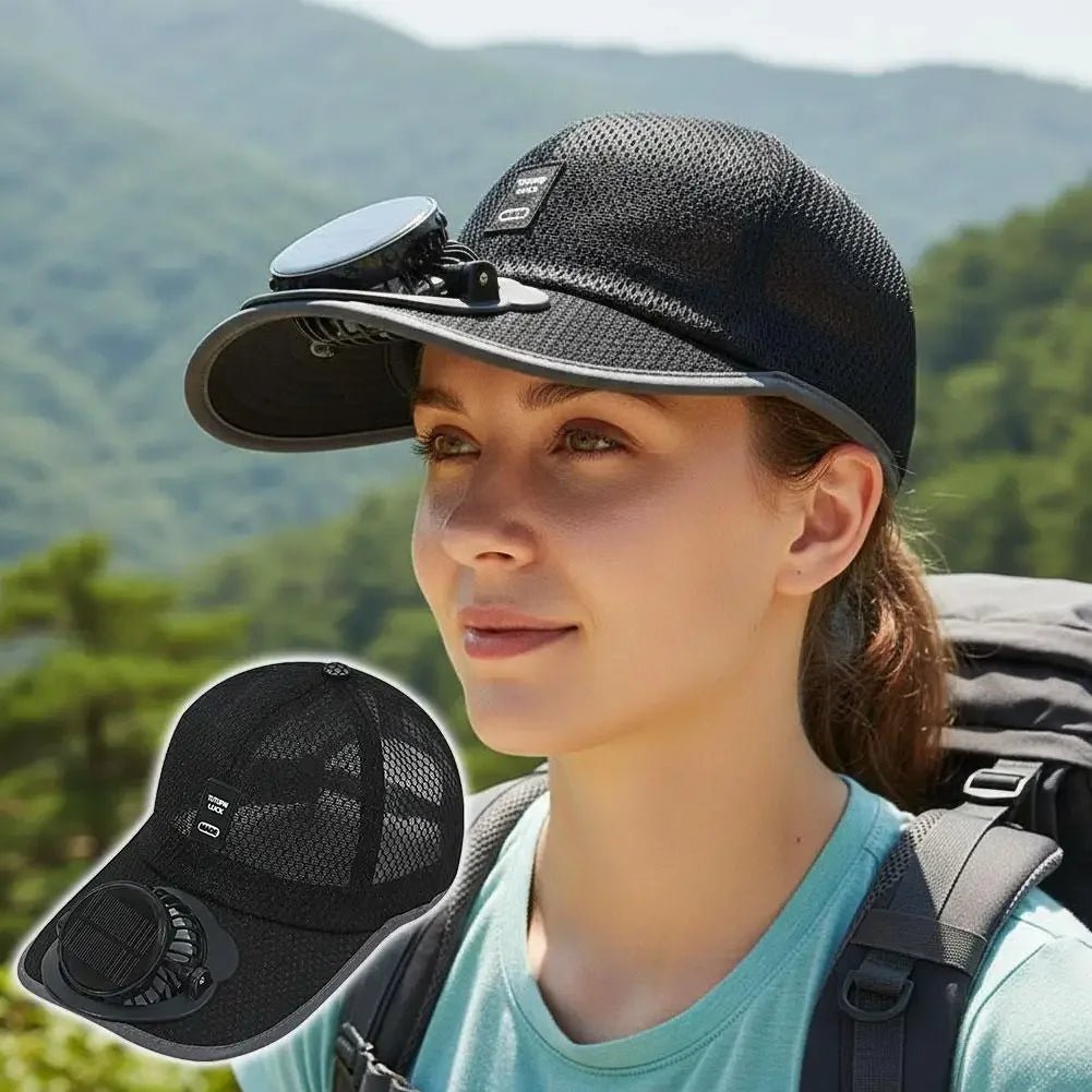 Solar-Ventilator-Cap – Kühlende Mesh-Cap für heiße Tage
