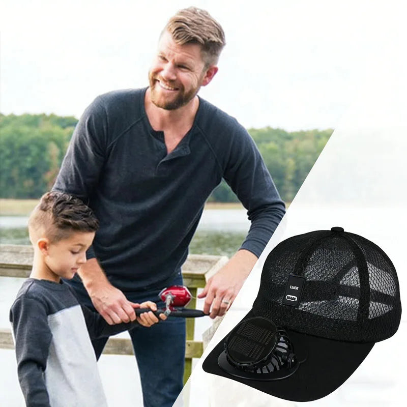 Solar-Ventilator-Cap – Kühlende Mesh-Cap für heiße Tage