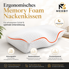 MEDBY Ergonomisches Memory-Foam-Nackenkissen – Atmungsaktiv & Nackenstützend