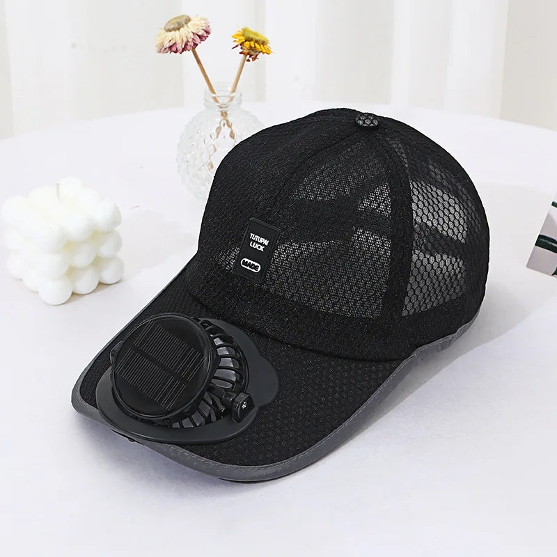 Solar-Ventilator-Cap – Kühlende Mesh-Cap für heiße Tage